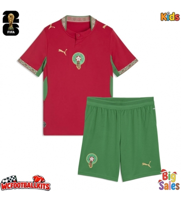 Morocco Replica Home Stadium Kit for Kids World Cup 2026 Short Sleeve (+ pants)